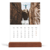 Calendrier de bureau support bois - portrait  — Superposition discrète [couverture]