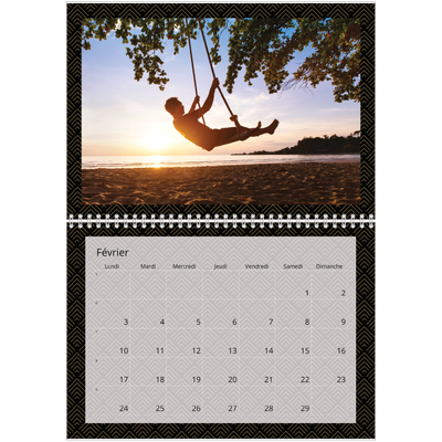Calendrier photo A4 double (30 x 40 cm) — Céleste dorée [Février]