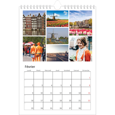 Calendrier photo A4 (20 x 30 cm) — Diaporama asymétrique [Février]