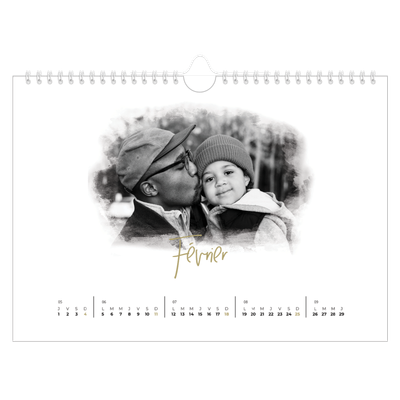 Calendrier photo A4 — Effet photo [Février]