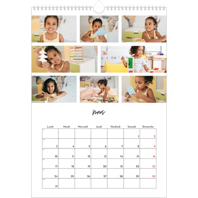 A3 Calendrier annuel — Arrangements photo [Mars]