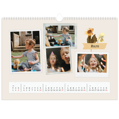 Calendrier photo A3 — Scrapbook vintage [Mars]