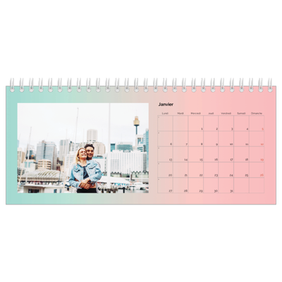 Calendrier de bureau — Dégradé pastel [Janvier]