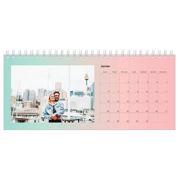 Calendrier de bureau — Dégradé pastel