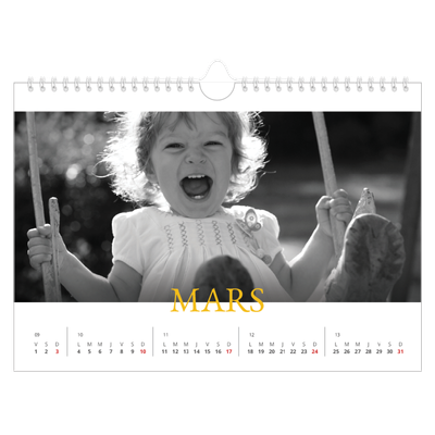Calendrier photo A4 — Style héritage [Mars]