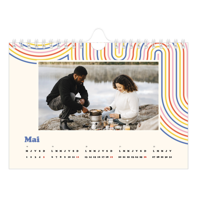 Calendrier photo A5 — Rayures rétros [couverture]