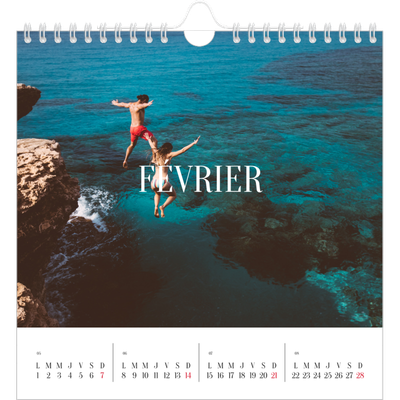 Calendriers annuels carré — Évasion sans fin [Février]