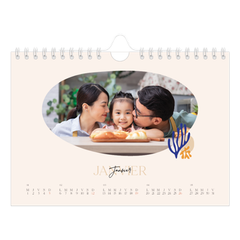Calendrier photo A5 — Coraux minimalistes