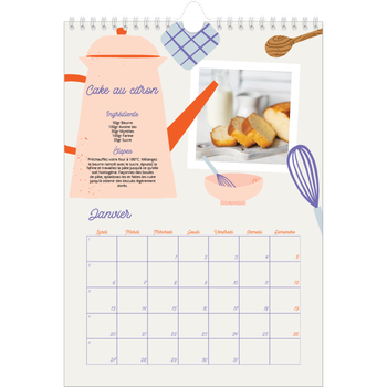 Calendrier photo A4 — Une année de recettes