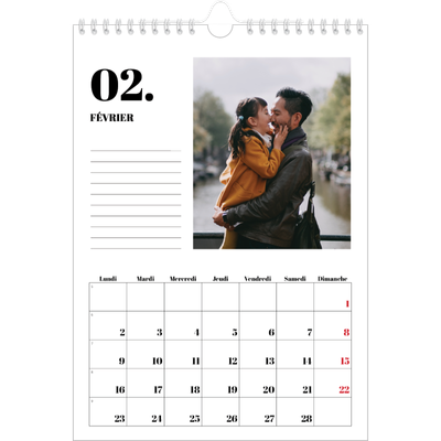 Calendrier photo A4 (20 x 30 cm) — Sérif et moments [Février]