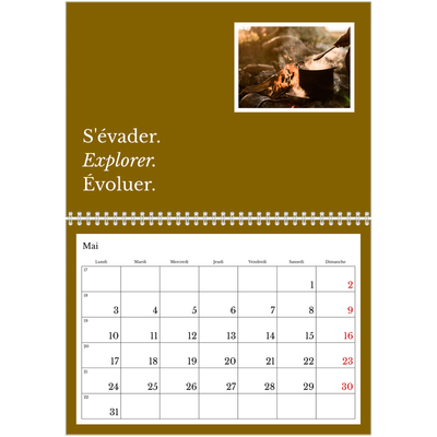 Calendrier photo A4 double (30 x 40 cm) — Terre éditoriale [Mai]