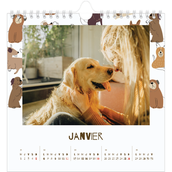 Calendrier photo carré — Chiot joueur