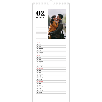 Calendrier mural long  — Sérif et moments [Février]