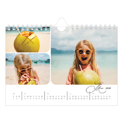 Calendrier photo A5 — Instantanés et calligraphie [couverture]