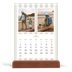 Calendrier de bureau support bois - portrait  — Lettrages et rayures [Mars]