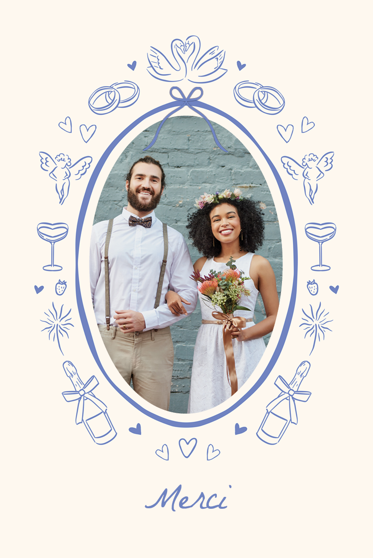 Carte de remerciement — Bulles & romance