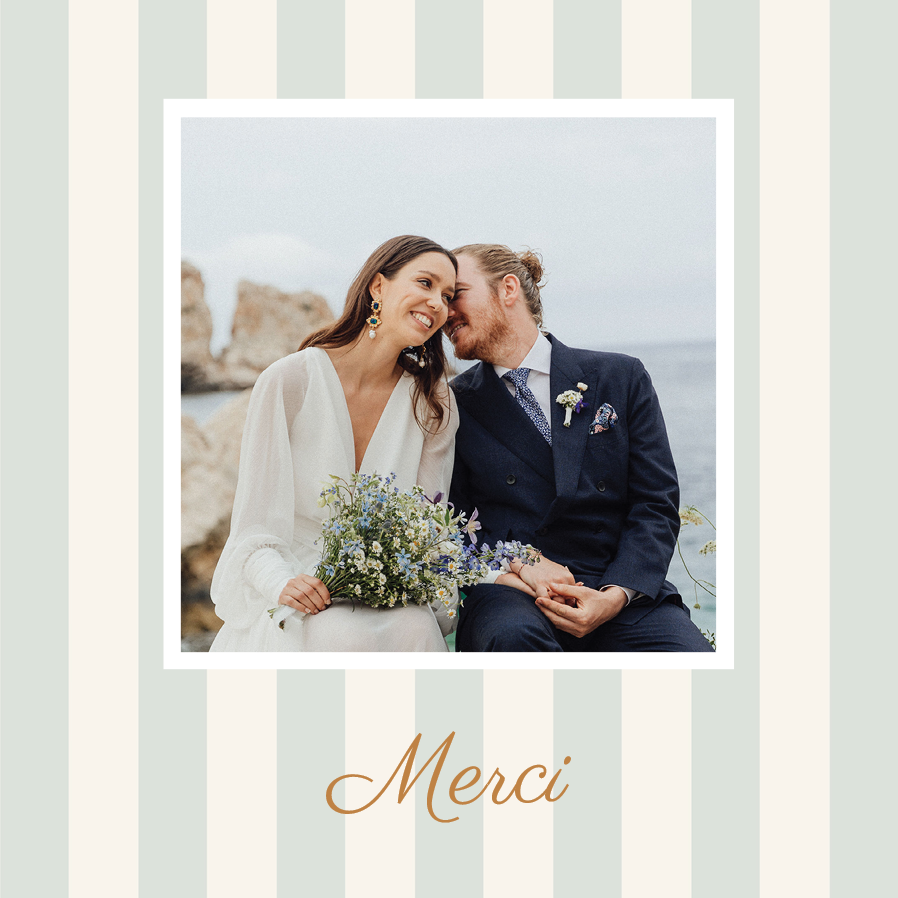 Carte de remerciement — Lettrages et rayures