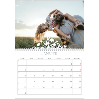 Calendrier photo A4 double — Invitation champêtre
