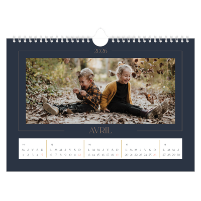 Calendrier photo A4 — Bleu de Prusse [Avril]