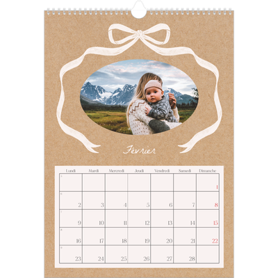 A3 Calendrier annuel — Kraft et nœud [Février]