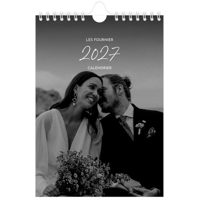 Calendrier photo A5 — Écriture élégante [couverture]