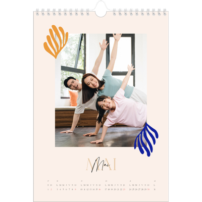 Calendrier photo A4 (20 x 30 cm) — Coraux minimalistes [Mai]