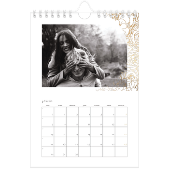 Calendrier photo A5 — Gouden bloemenversiering