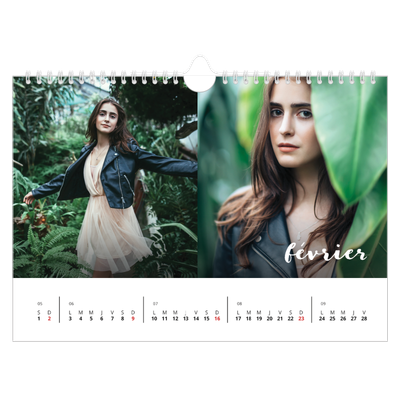 Calendrier photo A4 — Superposition pinceau [Février]