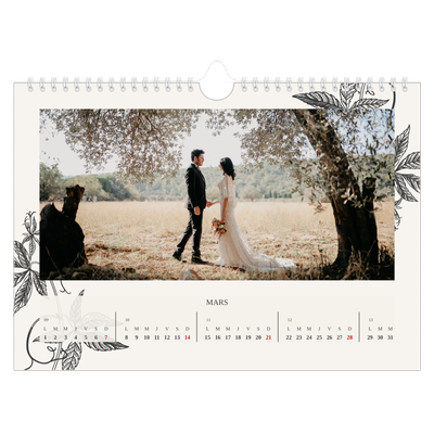 Calendrier photo A4 — Encre & lierre [Mars]