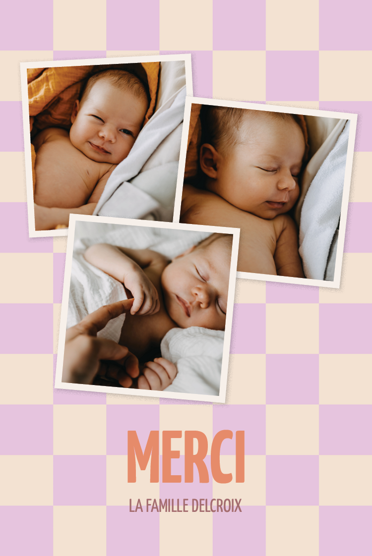 Carte de remerciement — Pop & tendresse
