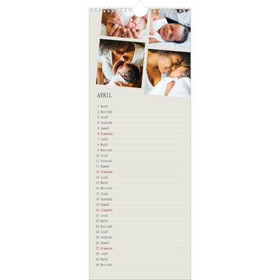Calendrier mural long  — Souvenirs en mouvement [Avril]