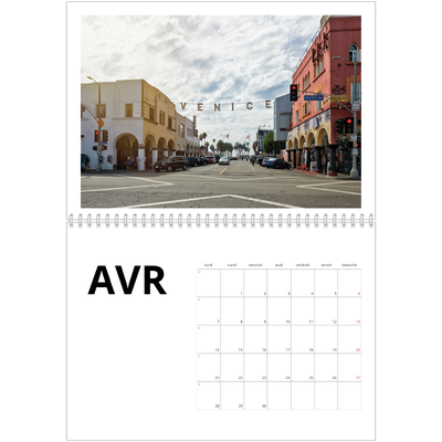 Calendrier photo A4 double (30 x 40 cm) — Espace blanc [Avril]