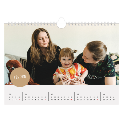 Calendrier photo A4 — Gommettes photo [Février]