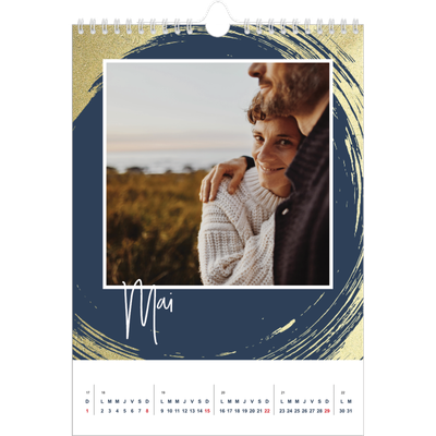 Calendrier photo A4 (20 x 30 cm) — Coup de pinceau doré [couverture]