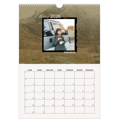 A3 Calendrier annuel — Envie d'aventures [Mars]