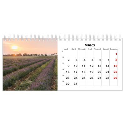 Calendrier de bureau — Simple photo [Mars]