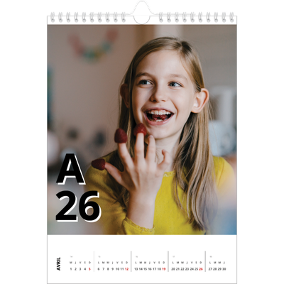 Calendrier photo A4 (20 x 30 cm) — Jolie lettre [Avril]