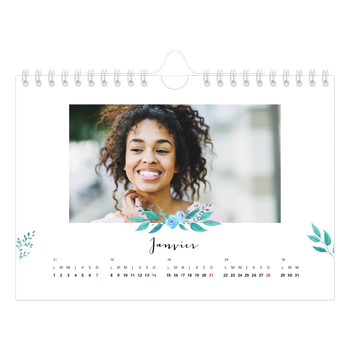 Calendrier photo A5 — Ornements aquarelle