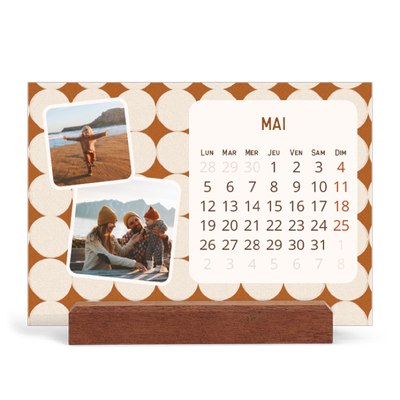 Calendrier de bureau support bois - paysage   — Motifs rétros [couverture]