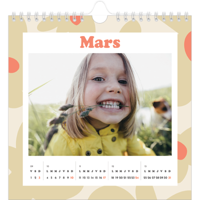 Calendriers annuels carré — Jeu de motifs [Mars]