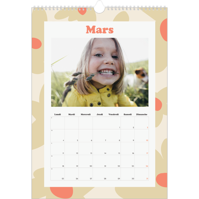 Calendrier photo A4 (20 x 30 cm) — Jeu de motifs [Mars]