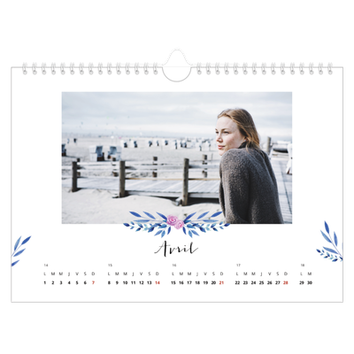 Calendrier photo A4 — Ornements aquarelle [Avril]