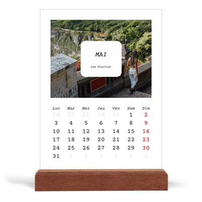 Calendrier de bureau support bois - portrait  — Toute l'histoire [couverture]