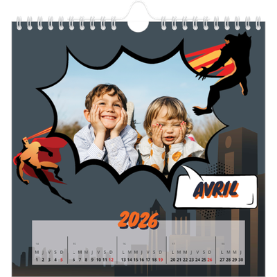 Calendriers annuels carré — Bande dessinée [Avril]