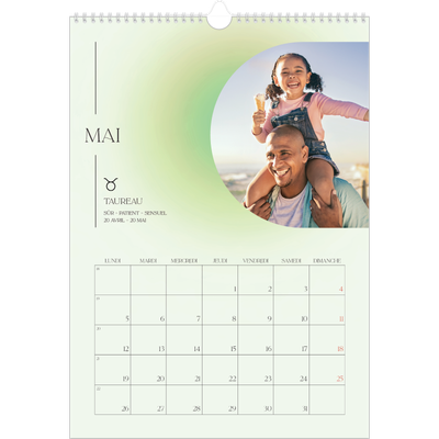 A3 Calendrier annuel — Dégradé astrologique [couverture]