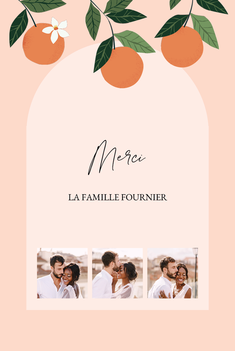 Carte de remerciement — Agrumes festifs