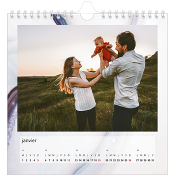 Calendrier photo carré — Effet marbre coloré