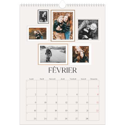 A3 Calendrier annuel — Galerie de mur photo [Février]