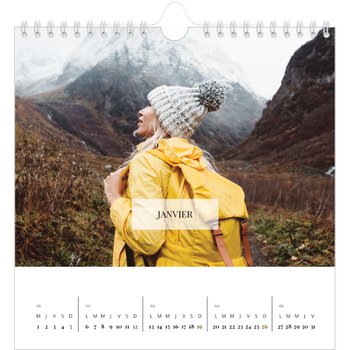 Calendrier photo carré — Superposition discrète