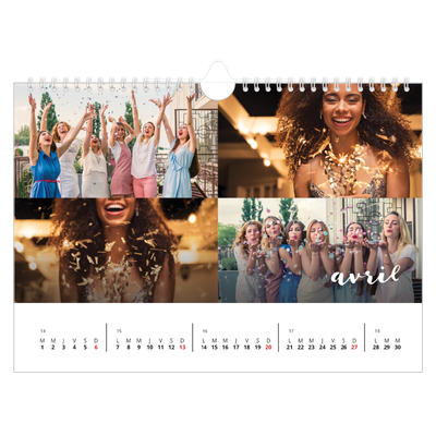 Calendrier photo A4 — Superposition pinceau [Avril]